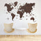 2D Wooden World Map Espresso