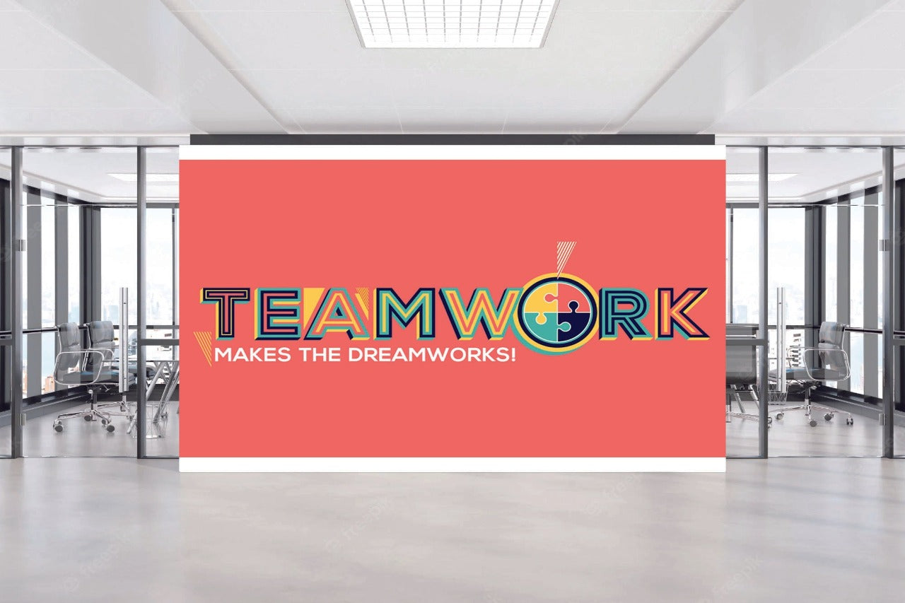 Teamwork On Orange Background Wallpaper