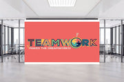 Teamwork On Orange Background Wallpaper