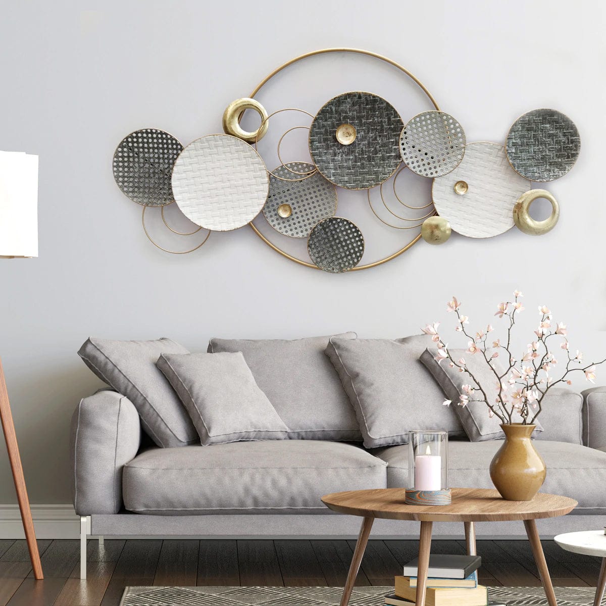 Metallic Grey and Gold art piece