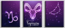 Capricorn Zodiac Sign Art, Set Of 3