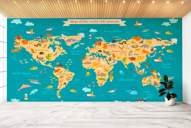 Zoographic Wonders Map Wallpaper