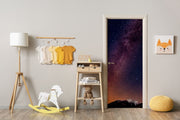 Night Sky Stars Illustration Self Adhesive Sticker For Door