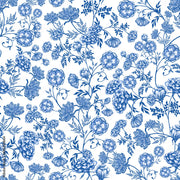 Blue Foral Pattern Chinoiserie Wallpaper
