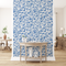 Blue Foral Pattern Chinoiserie Wallpaper