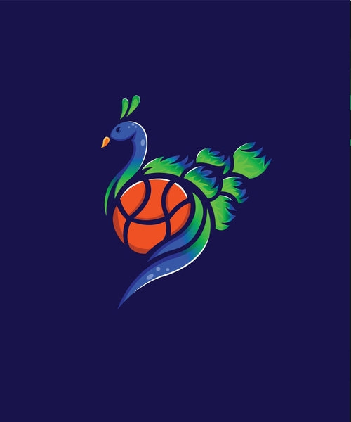 Basketball And Peacock Sticker