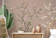 Brown Fern Fables Chinoiserie Wallpaper