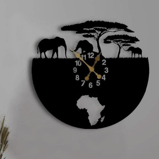 Black Wildlife Wall Clock