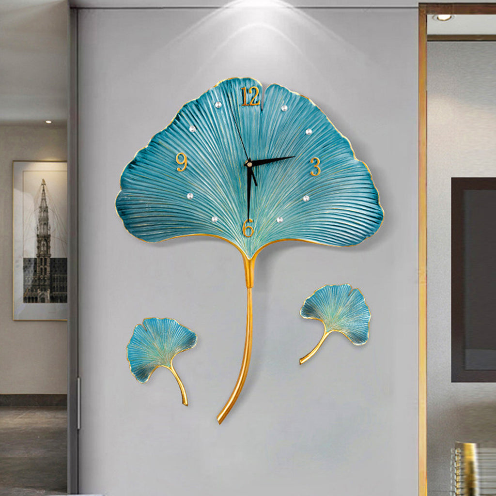 Blue Leaf Wall Clock – Myindianthings