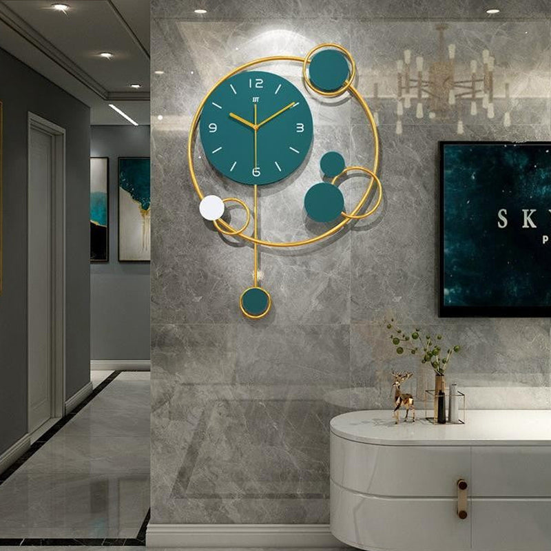 Green And Gold Wall Clock