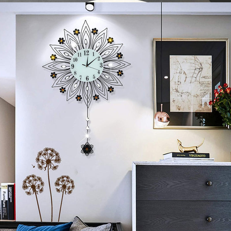 Wired Floral Wall Clock