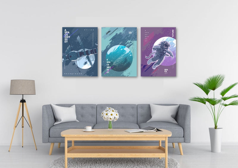 Space Wall Art, Set Of 3