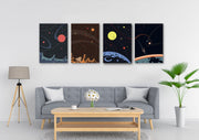 Space Wall Art, Set Of 4