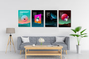 Space Wall Art, Set of 4
