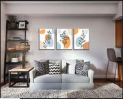 Botanical Line Drawing On Colour Blocks, Set Of 3