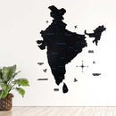 3D Wooden Indian Map Obsidian Black
