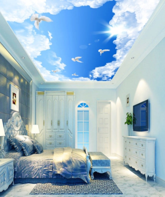 Clouds and the Sun Ceiling Wallpaper