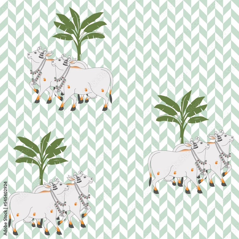 Cow Pichwai Pattern Wallpaper