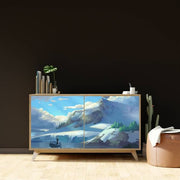 Misty Mountain At Sunrise Sticker