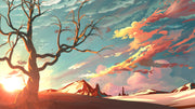 Artistic Landscpae Scenery Sticker