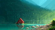 Cabin Forest Sticker