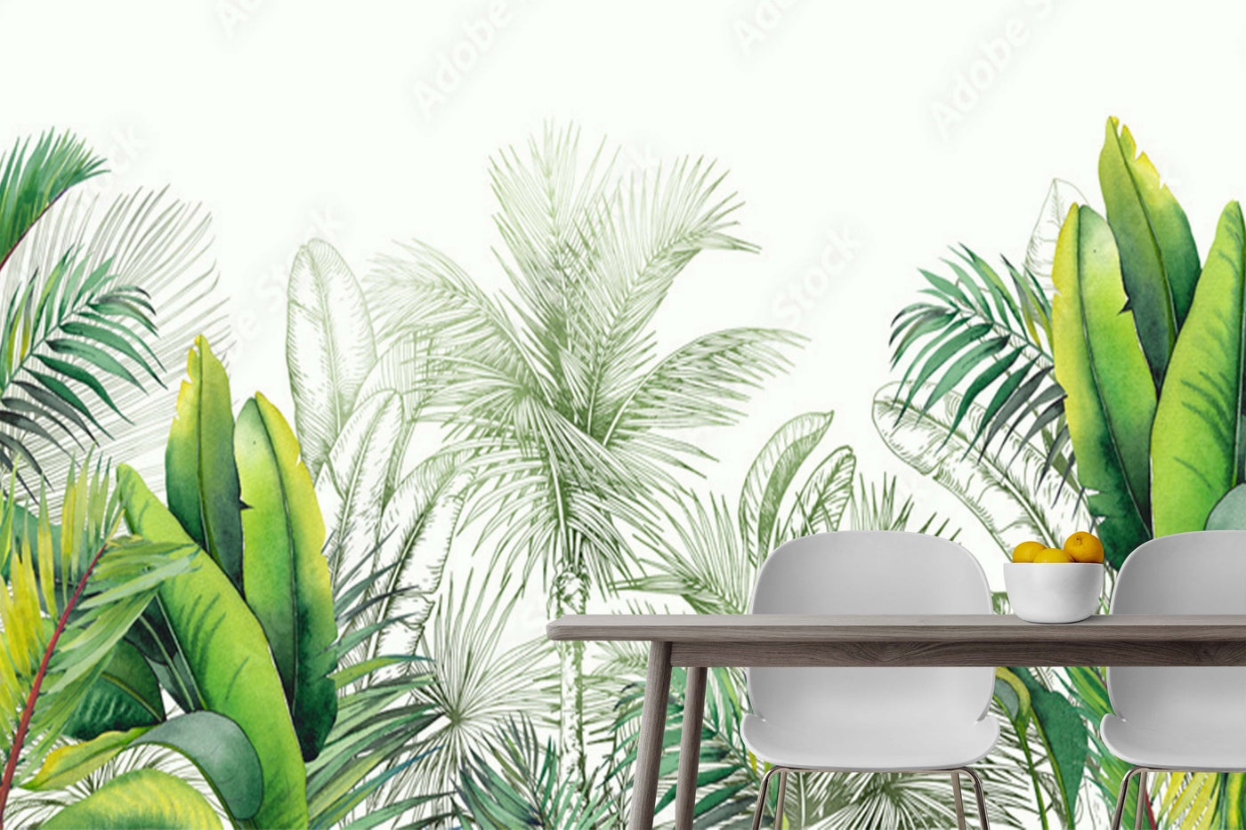 Green Banana Leaf Tropical Wallpaper