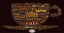 Coffee Names In Mug Shape wall covering