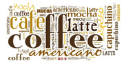 Coffee Names On White  wall covering