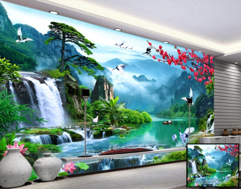 Forest Waterfall wall covering