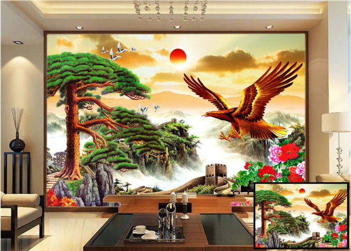 Big Eagle In Forest wall covering