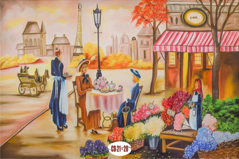Oil Painting For Cafe wall covering