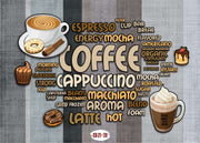 Coffee Names wall covering