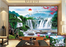 Snow Mountain and Waterfall wall covering