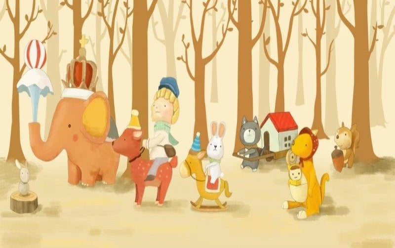 Cartoon Animals wall covering