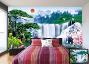 Waterfall and Snow wall covering