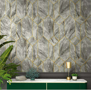 Marble Look Geometric Pattern Wallpaper Roll
