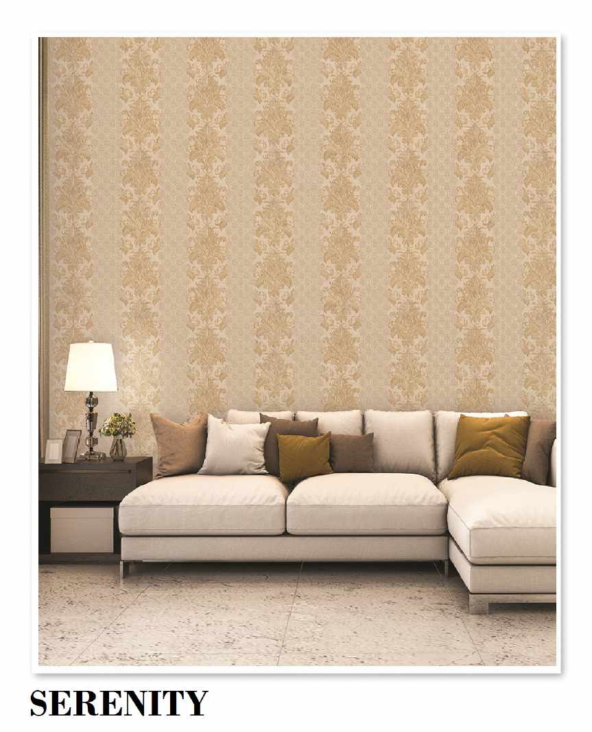 Serenity Vertical Damask Wallpaper Roll