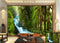 Bamboo and waterfall wall covering