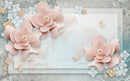 Wax Look Pink Flower wall covering