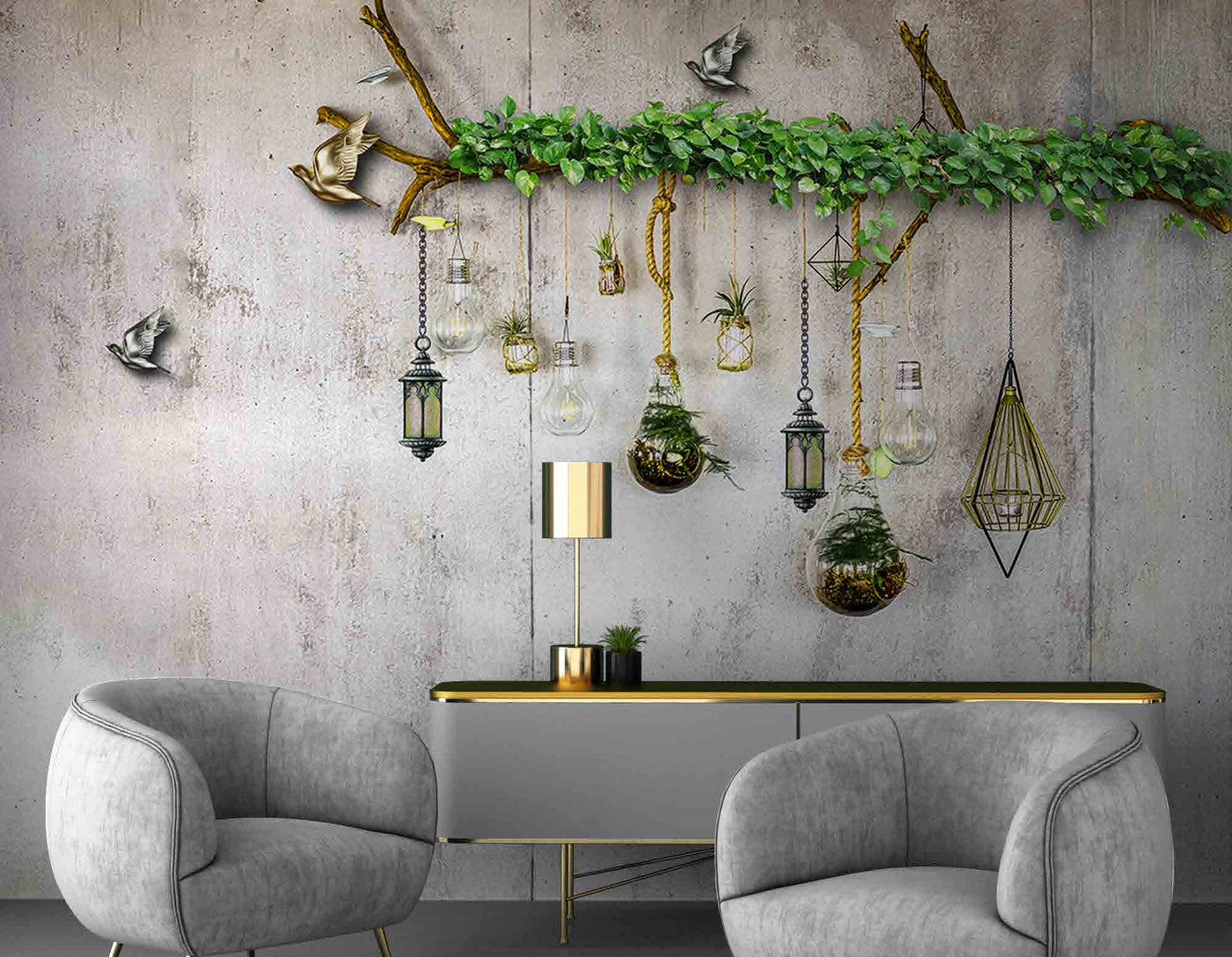 3D Decorative Grey Wallpaper for Wall