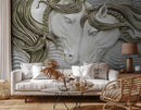 3D Decorative White Horse Wallpaper for Wall
