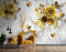 3D Decorative Golden Flowers Wallpaper for Wall