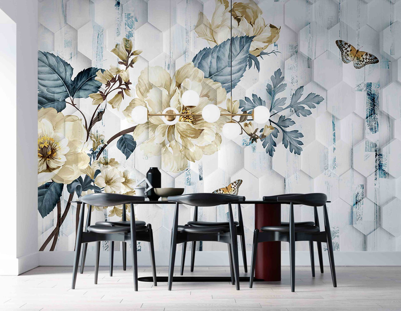 3D Decorative White Flower Wallpaper for Wall
