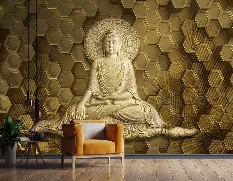3D Decorative Buddha Wallpaper for Wall