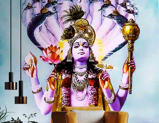 3D Decorative Lord Krishna Wallpaper for Wall – Myindianthings