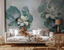 3D Decorative White Flower Wallpaper for Wall
