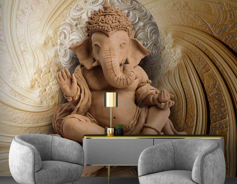 3D Decorative Lord Ganesha Wallpaper for Wall