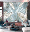 Blue & White leafy wallpaper