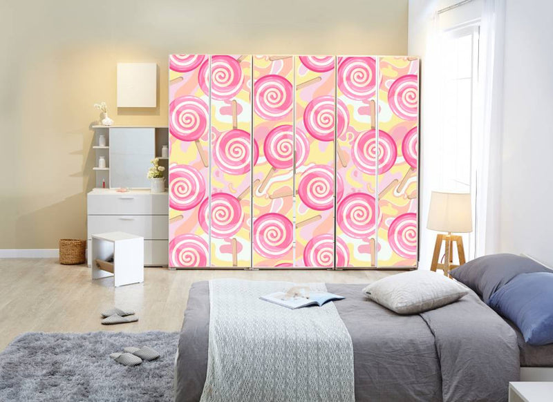 Pink Candy Self Adhesive Sticker For Wardrobe – Myindianthings