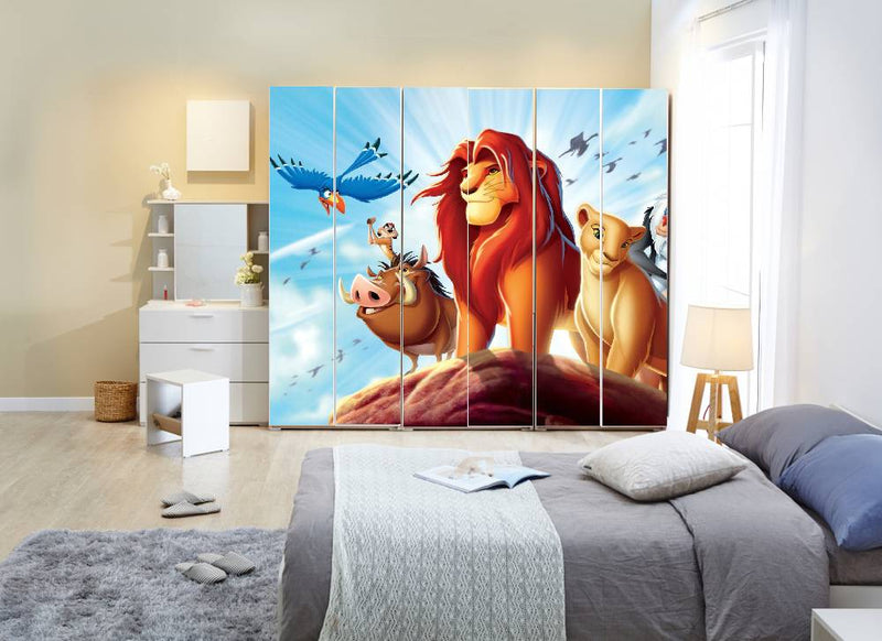 Lion King Characters Self Adhesive Sticker For Wardrobe